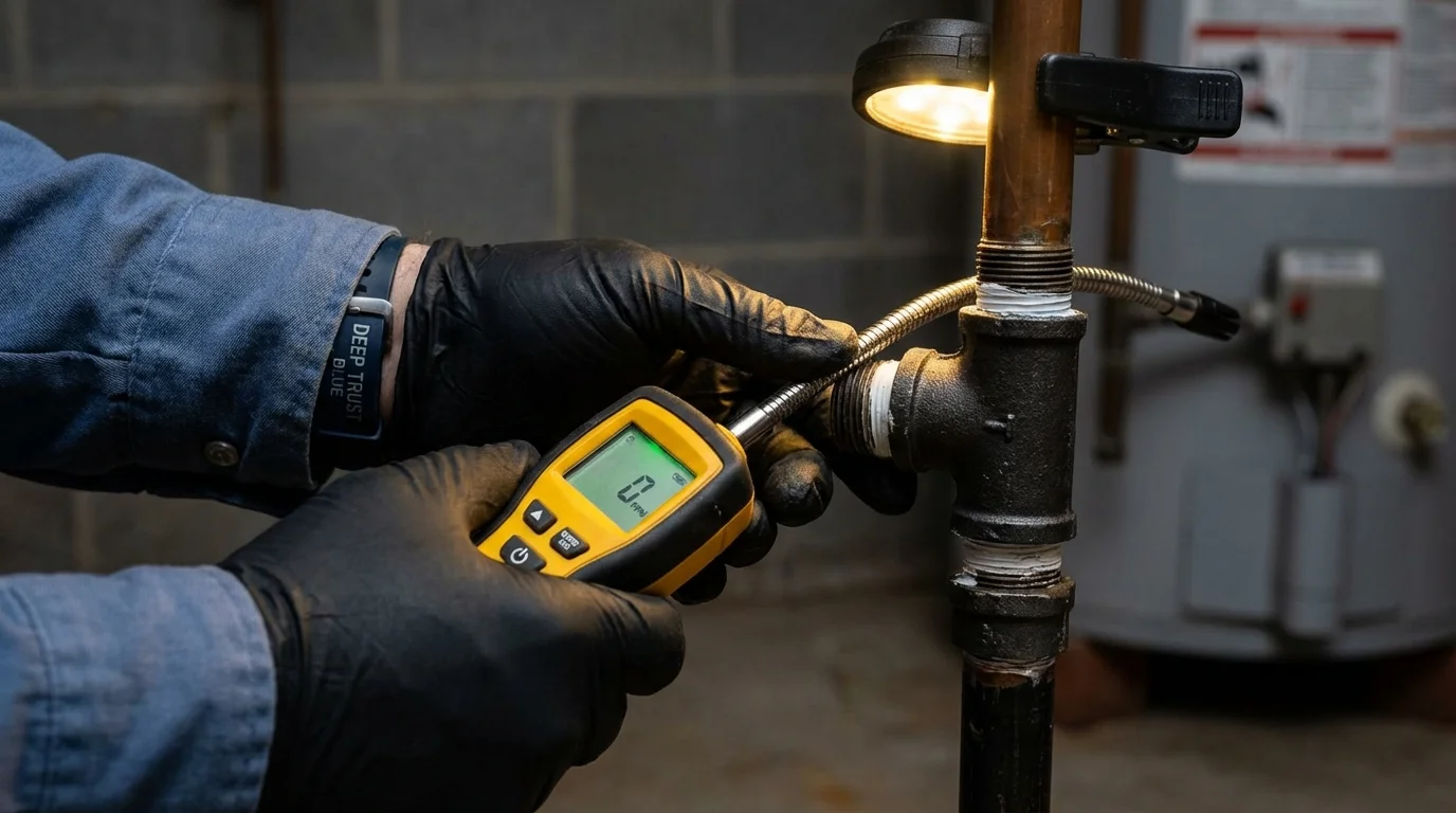 Gas leak detection with electronic sniffer by Johns Plumbing LLC in Aspermont