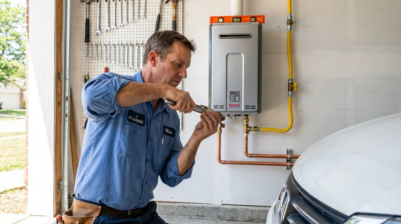 Tankless water heater installation by a Johns Plumbing LLC plumber in Aspermont